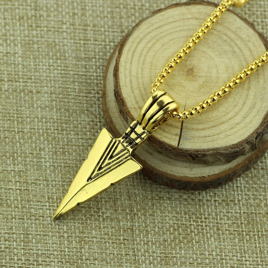 Arrow Head Pendant Rope Chain Necklace - Ornaments Co - 18K Gold Plated