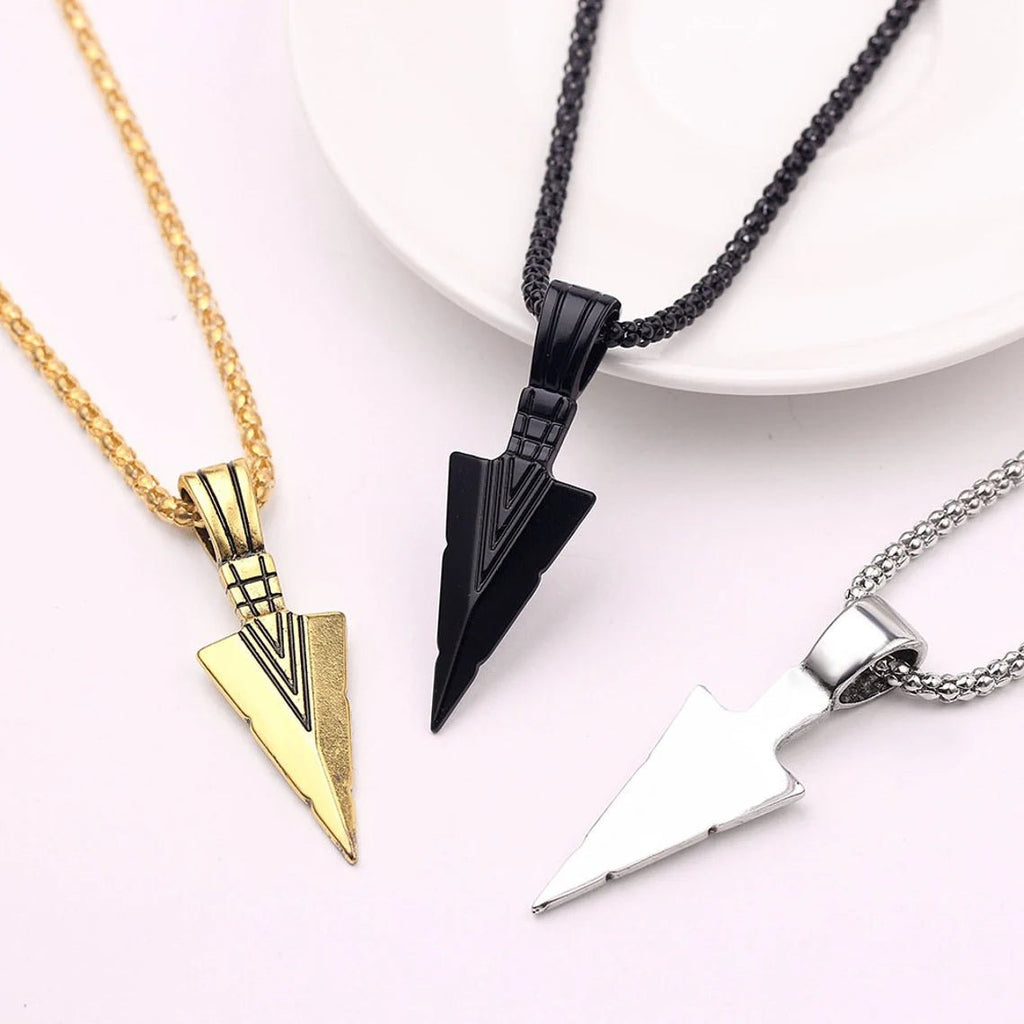 Arrow Head Pendant Rope Chain Necklace - Ornaments Co - 18K Gold Plated