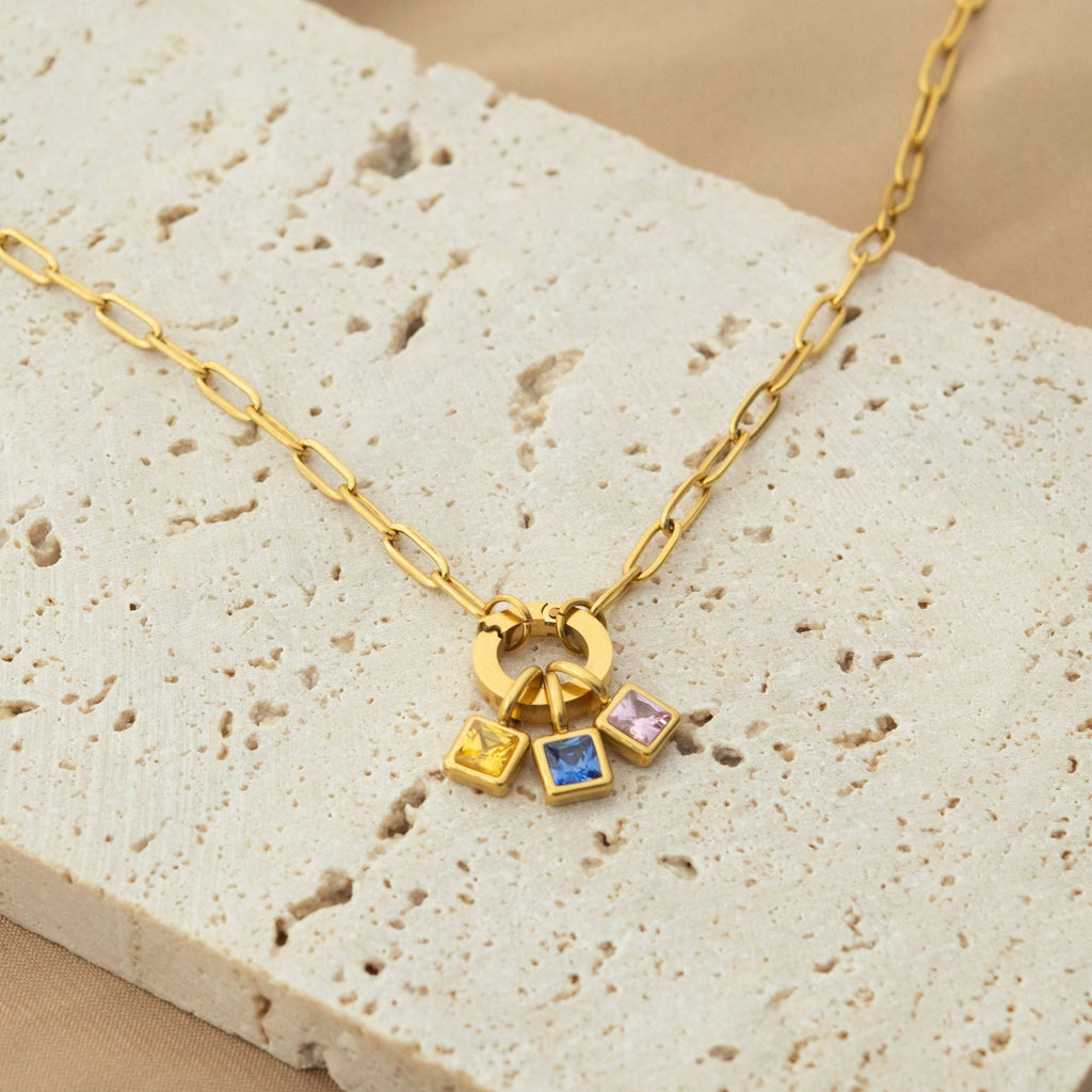 Birth Gem Custom Charm Necklace - Ornaments Co - 1
