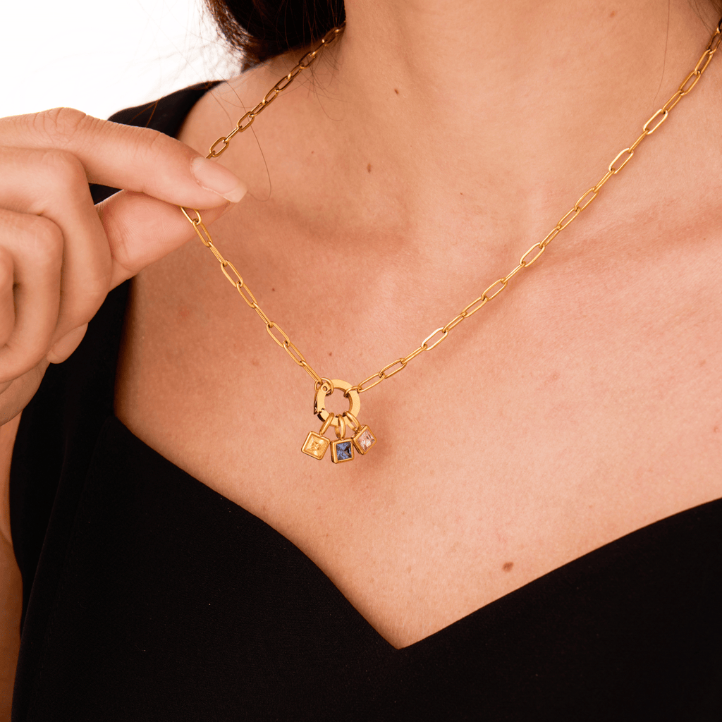 Birth Gem Custom Charm Necklace - Ornaments Co - 1