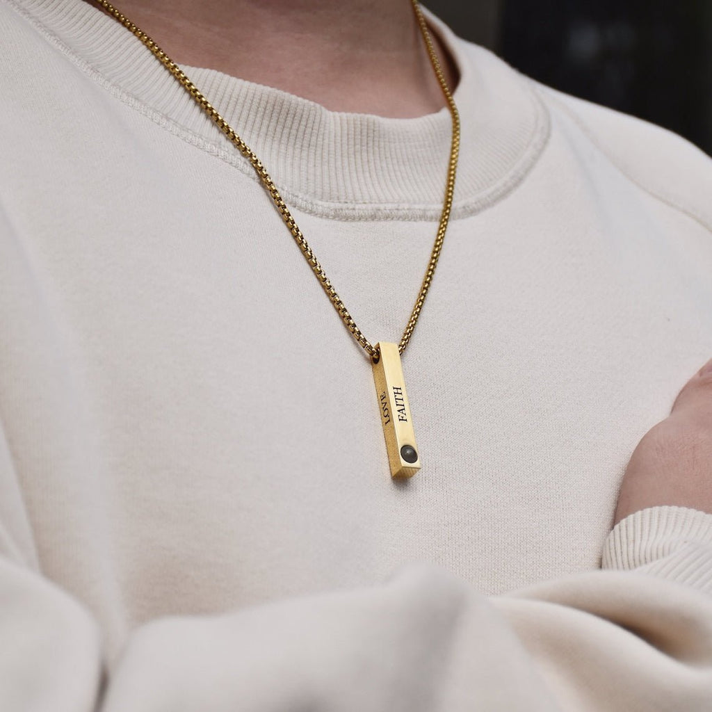 Iron Bar Projection Necklace - Ornaments Co - 18K Gold Plated