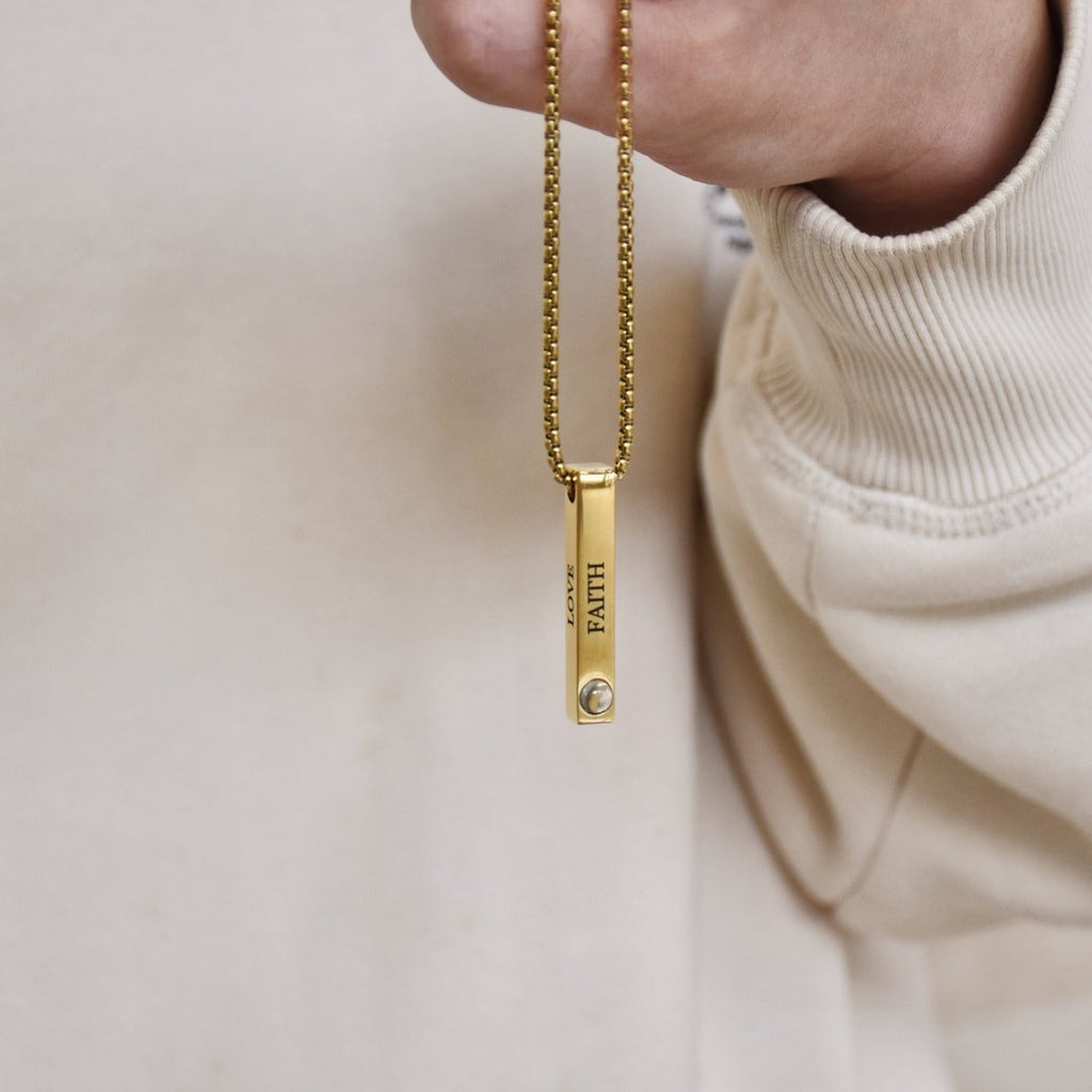 Iron Bar Projection Necklace - Ornaments Co - 18K Gold Plated