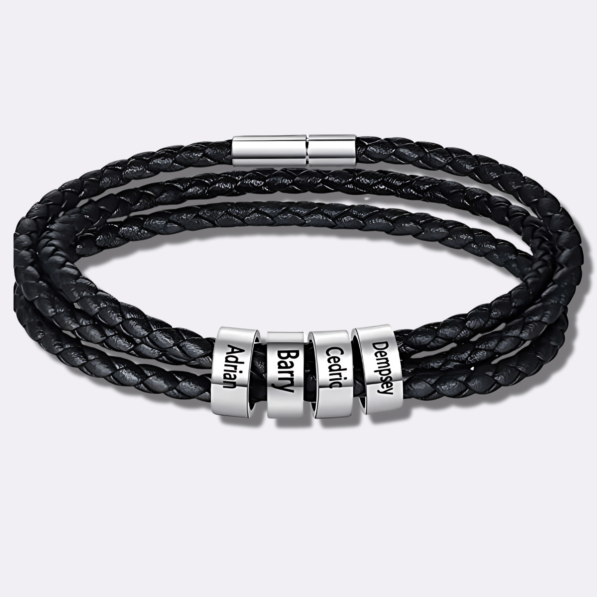 Kaululu Bracciale Pelle Uomo Personalizzato In Argento Con - Foto 14