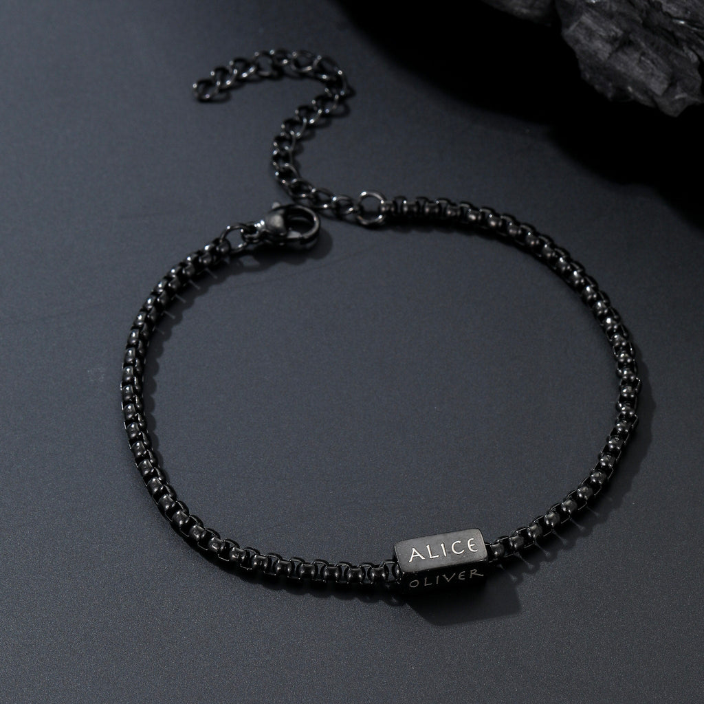 Men's Engraved Name Bracelet - Ornaments Co - 18K Gold Plated