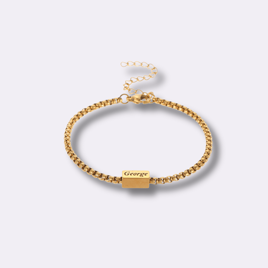 Men's Engraved Name Bracelet - Ornaments Co - 18K Gold Plated