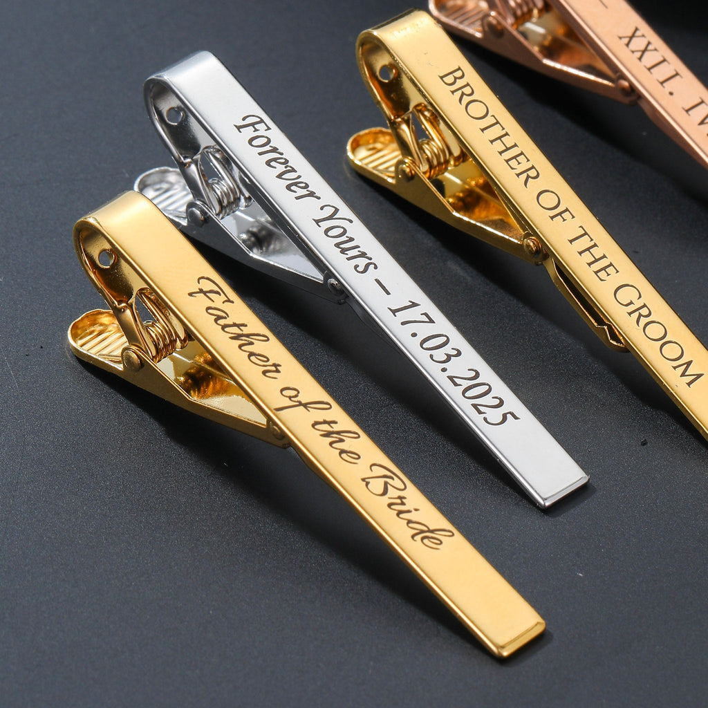 Personalized Bar Tie Clip for Men - Ornaments Co - 18K Gold Plated