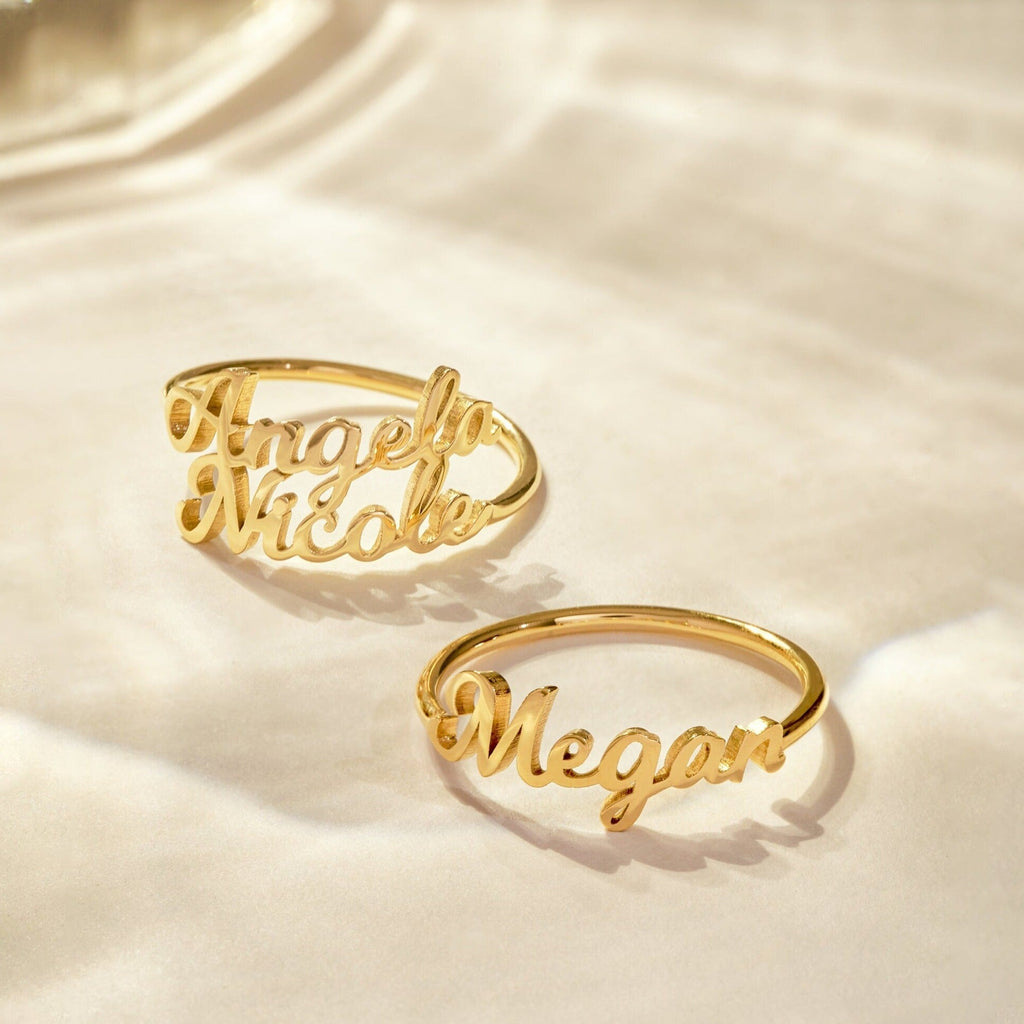 Personalized Couple Names Ring - Ornaments Co - 18K Gold Plated