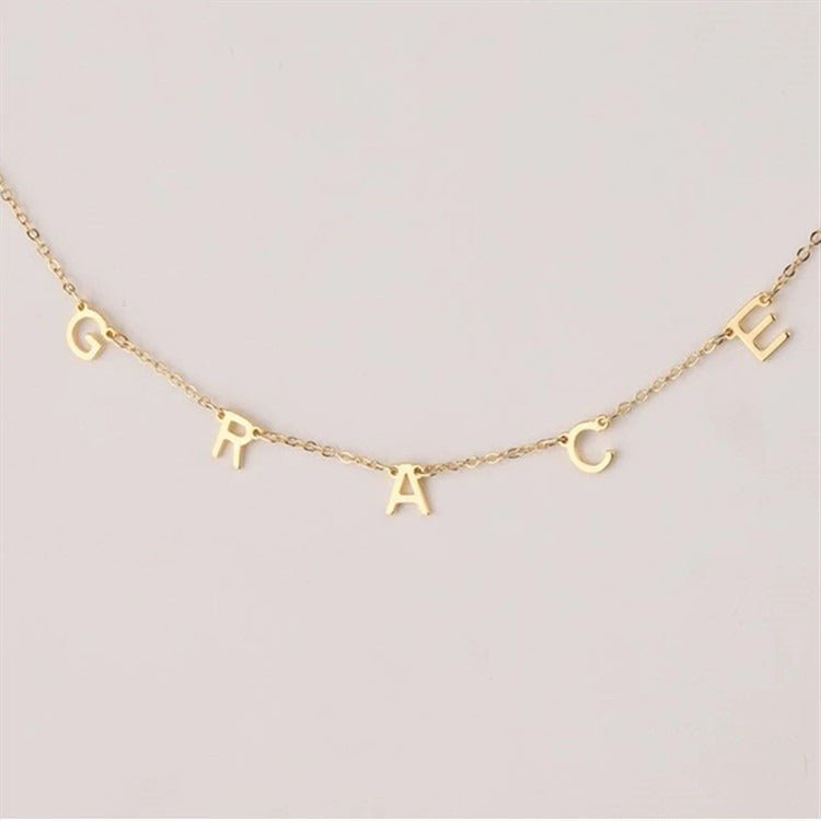 Personalized Name Dangle Necklace For Women - Ornaments Co - 18K Gold Plated