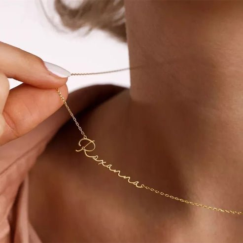 Signature Name Necklace - Ornaments Co - 18K Gold Plated