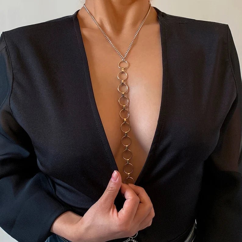 Women Loop Style Body Chain - Ornaments Co - Gold